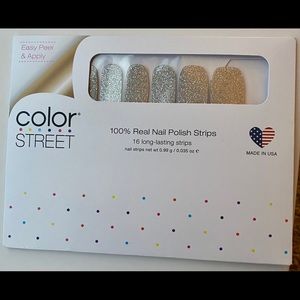 Silver Glitter Nail Strips